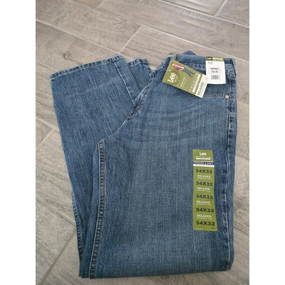 Lee Premium Select Relaxed Straight Leg Jeans Mens 34x32 Medium Wash Denim NWT - Picture 1 of 8